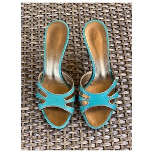 ESCADA Leather Slide Heels Sandals